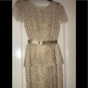 Cocktail dress with removable belt